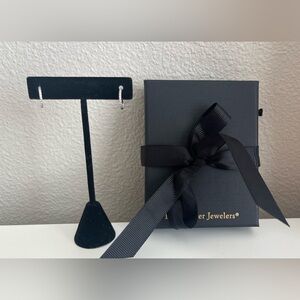 Gorgeous 10KT White Gold Diamond Hoop Earrings from Fred Meyer Jewelers